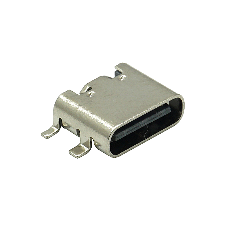 USB連接器TYPE-C 6PIN板上四腳全貼SMT